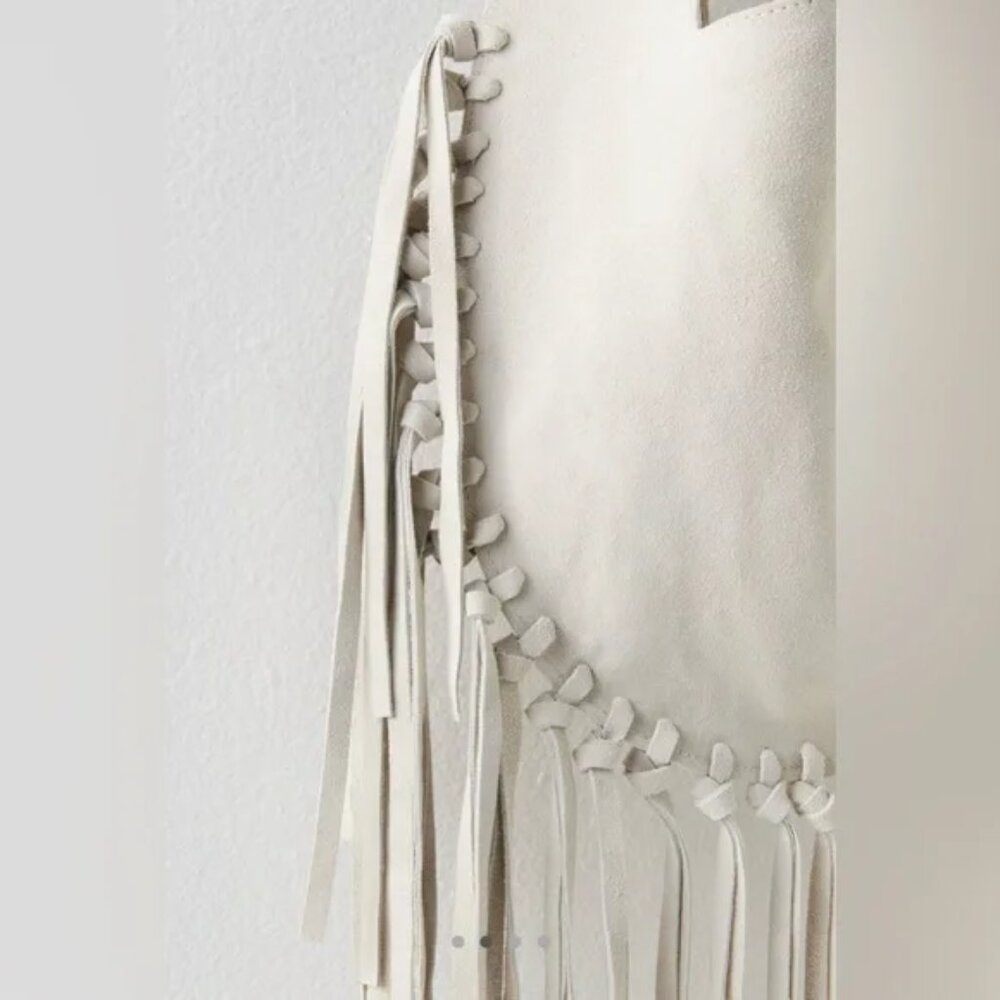 NWT Free People Riley Suede Fringe Bag Boho Bohemian Western Fringe Suede - Picture 2 of 5